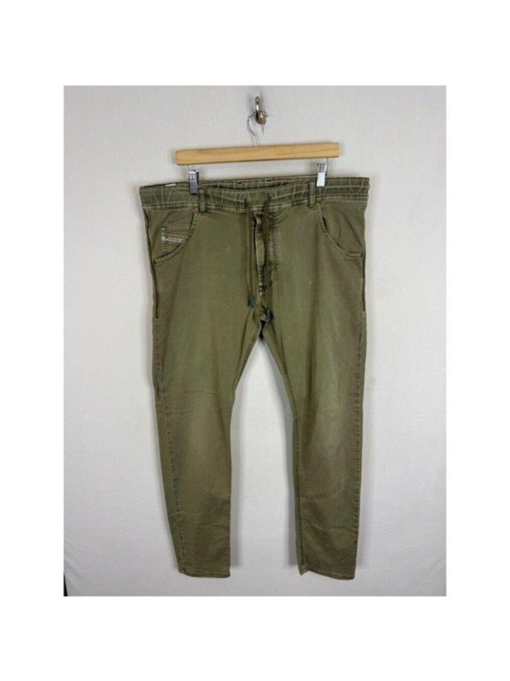 Diesel Krooley-NE JoggJeans Mens 36X32 Olive Green Denim Sweatpants Hybrid